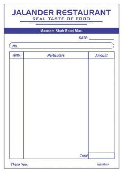 Bill Books (SINGAL COLOR)